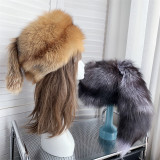 Raccoon Fur Hat bag sets Women Winter  Multicolor Soft High Quality Fashion Warm Russian Mongolian Hat With Tails