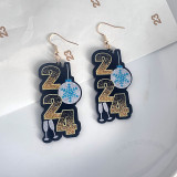 European and American cross-border Amazon new product digital earrings, women's fashion personality, holiday style earrings accessories