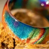 Amazon Acrylic Resin Personalized Simple Colorful Rainbow Ring, European and American Cross border New Product Ring, Female Spot