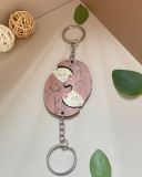 Creative simulation wooden couple otter keychain pendant for Valentine's Day keychain, matching key for best friend and friend