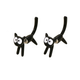 Independent cross-border new product cute kitten minimalist earrings, European and American creative detachable earrings