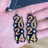 European and American cross-border Amazon new product digital earrings, women's fashion personality, holiday style earrings accessories