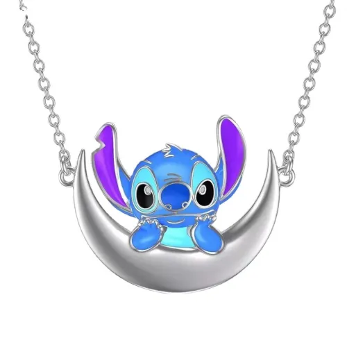 Wish Cross border New Cartoon Cute Little Bear and Little Girl Friendship Necklace Fashion Festival Gift Pendant