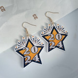 European and American cross-border Amazon new product digital earrings, women's fashion personality, holiday style earrings accessories