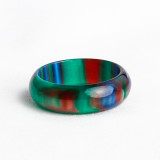 Amazon Acrylic Resin Personalized Simple Colorful Rainbow Ring, European and American Cross border New Product Ring, Female Spot
