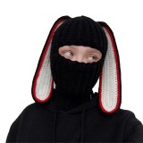 Amazon's best-selling rabbit ear hat for autumn and winter warmth, Barak Rafah hat, neck protection, face mask, integrated knitted hat