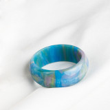 Amazon Acrylic Resin Personalized Simple Colorful Rainbow Ring, European and American Cross border New Product Ring, Female Spot