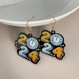 European and American cross-border Amazon new product digital earrings, women's fashion personality, holiday style earrings accessories