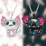 Cross border Hot Selling New Cartoon Fashion Big Eyes Embrace Love Little Dragon Women's Necklace Pendant