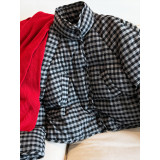 Deer West American Vintage Checkered Down Coat Short 90 White Duck Down Winter Thickened Puff Bread Coat Women 7070