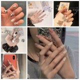 French Red Edge Instagram Sweet Wearing Nail Simple Red Heart Short European Style Nail Panel Wearing Nail Panel