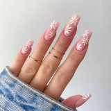 Cross border foreign trade wearing nail pads, fake nails, green leaf nail stickers, special nail pads for wearing nails, ins nail enhancement nail pads