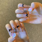 Cross border foreign trade wearing nail pads, fake nails, green leaf nail stickers, special nail pads for wearing nails, ins nail enhancement nail pads