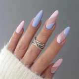 Tea colored long crystal cat's eye, gentle and elegant in autumn and winter, wearing nail products, fake nail art patches, nail patches