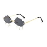 DL Glasses DLL5331 Rimless Sun glasses shades for Women Retro Colorful Lightning Cloud Party Wave Sunglasses 2021
