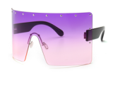 Oversized Diamond Gradient Sunglasses Luxulry Crystal Blue Purple Rimless Square Sun Glasses Shades Women Men