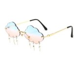 DL Glasses DLL5331 Rimless Sun glasses shades for Women Retro Colorful Lightning Cloud Party Wave Sunglasses 2021