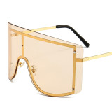 Vintage Oversized Sun Glasses Women One Piece Big Frame Windproof Shades Sunglasses