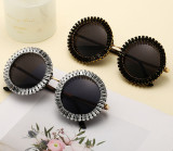 China Supplier Stock Fashion Round Mens Women Diamond Crystal Sunglasses Wholesale