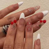 Wholesale of wearing nail patches, pink frosted nail patches, leopard print, gold thread nail patches, cross-border wearing nail patches