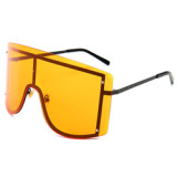 Vintage Oversized Sun Glasses Women One Piece Big Frame Windproof Shades Sunglasses