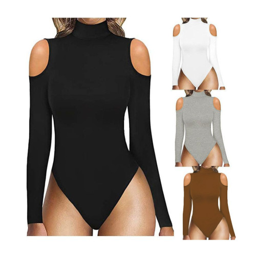 Amazon AliExpress Independent Station New Hot Selling Women's Sexy Off Shoulder T-Shirt Tight jumpsuit Top