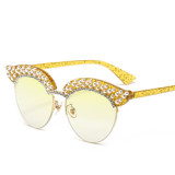Fashion Sunglasses Women Luxury Rhinestone Pearl Club Master Sunglasses