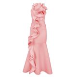plus size women clothing ladies birthday party evening dress ruffled occasion prom banewless sexy slip club long dress