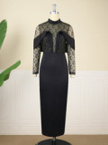 Geo'Peck Fashion temperament dress dress patchwork tulle dress