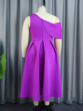 Summer New Arrival Solid Color Slope Shoulder Sexy A Line Women Maxi Dress