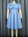 Sky Blue Puffy Birthday AOMEI Cute Party Bowtie Women Prom Dresses