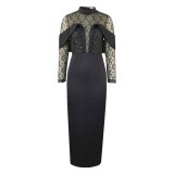 Geo'Peck Fashion temperament dress dress patchwork tulle dress