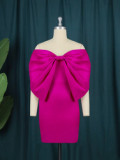 fashion Bow dress sexy party dresses wear night club short elegant dress