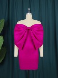 fashion Bow dress sexy party dresses wear night club short elegant dress