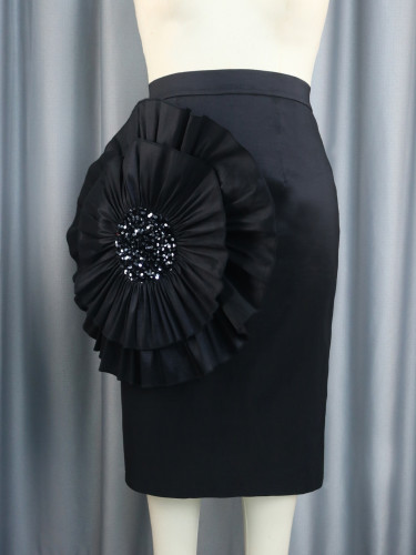 Birthday AOMEI Factory High Waist Flower Sequin Midi Femme Party Skirt
