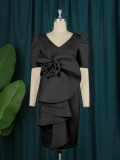 Summer New Arrival  Design Fashion Elegant Solid Color Women Dress