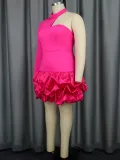 AOMEI Cut Out One Sleeve Beachwear Sexy Girls Club Dresses Plus Size