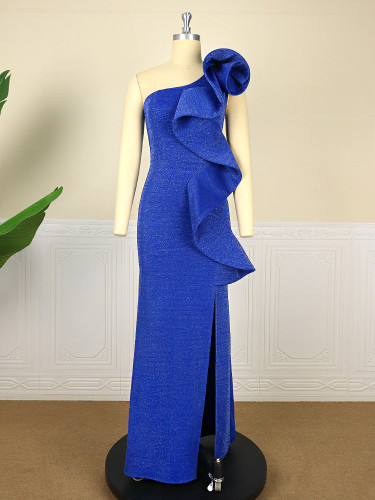 Designer style robe de soiree luxury robes shinny vintage elegant formal sequined one shoulder dress women evening dresses