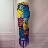 Limanying supply   Fashion Printed Plus Size Formal Tassel Pencil Skirts Women