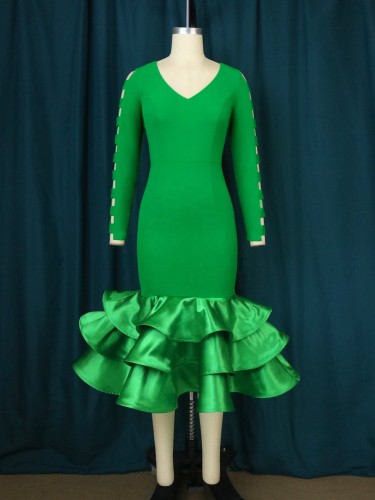Green dresses women lady elegant ladies modern dress plus size elegant party dresses
