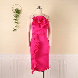 Geo'Peck Sexy Suspender Sleeveless Flower Party dress  fashion dress
