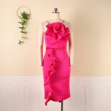 Geo'Peck Sexy Suspender Sleeveless Flower Party dress  fashion dress