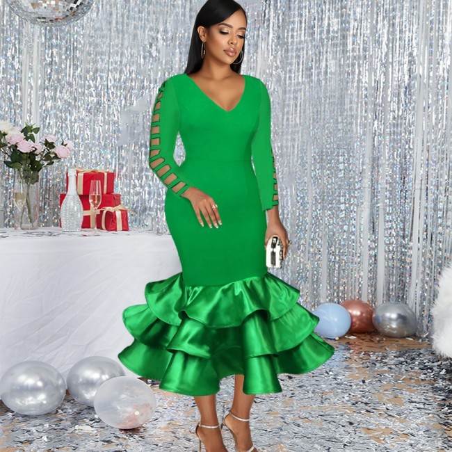 Green dresses women lady elegant ladies modern dress plus size elegant party dresses