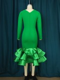 Green dresses women lady elegant ladies modern dress plus size elegant party dresses