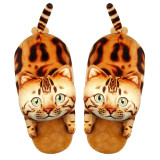 Cat slippers in stock, comfortable and non slip cotton slippers EVA cute girl high-end gift box, cross-border new product simulation cat