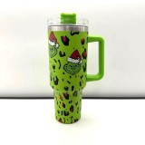 New Christmas Grinch 40oz Double Layer 304 Vacuum Stainless Steel Insulation Ice Cream Cup