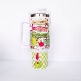 New Christmas Grinch 40oz Double Layer 304 Vacuum Stainless Steel Insulation Ice Cream Cup
