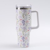 Cross border 40oz handle coffee cup can be individually printed with logo 40oz office water cup 304 stainless steel insulated cup