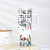 Cross border 40oz handle coffee cup can be individually printed with logo 40oz office water cup 304 stainless steel insulated cup