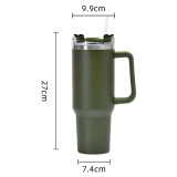 Cross border 40oz car cup, large capacity straw handle cup, thermal insulation and cold insulation, car mounted with handle, beer cup, ice cream cup